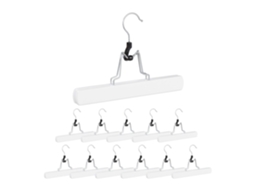 Conjunto De 12 Cabides Brancos De Madeira Para Calças