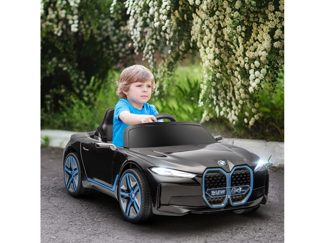 Carro Elétrico Infantil I4 12v Licenciado, Preto 115x67x45cm - Controle Remoto, Mp3, Luzes E Cinto Musical