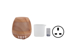 Umidificador Grão Madeira 400ml 8w 24v Controle Remoto Luzes Led | S/MARCA