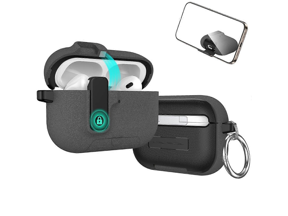 Estojo para fones de ouvido sem fio com trava automática integrada para AirPods Pro 3 GIECY