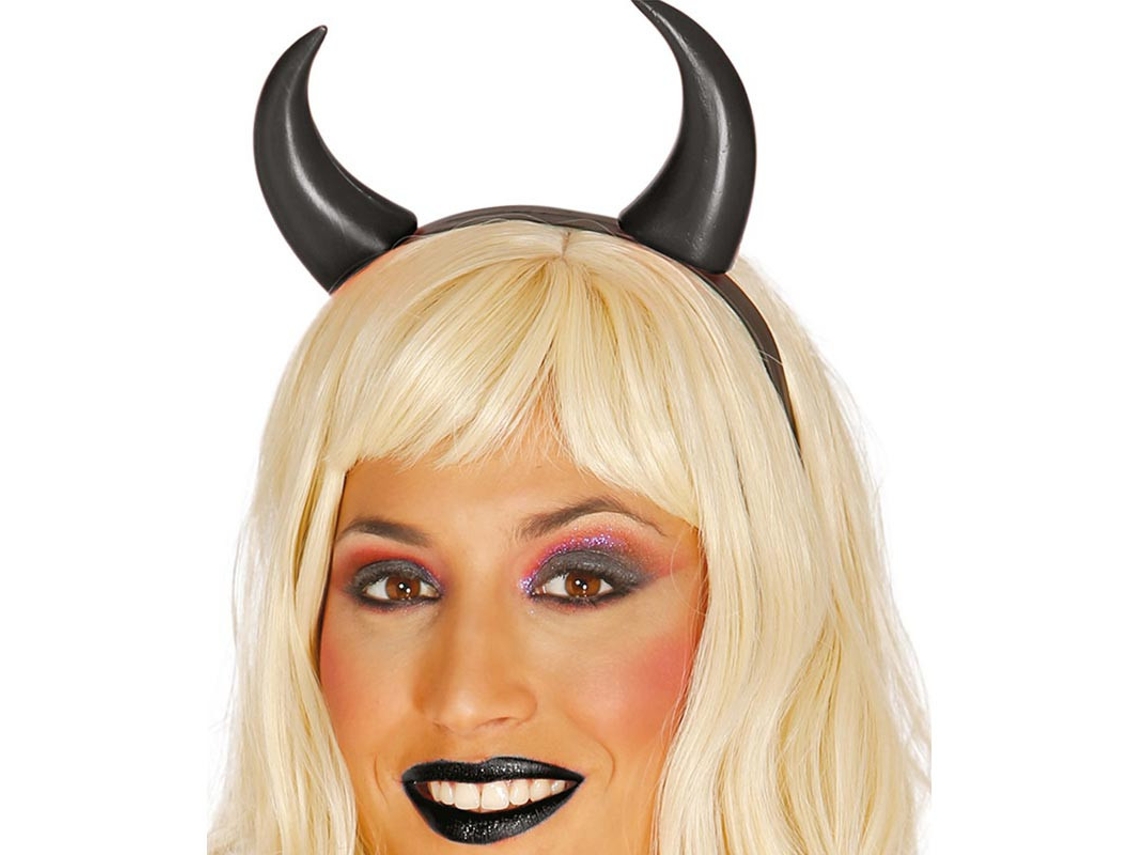 Tiara do diabo de plástico preto