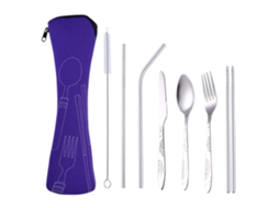 Conjunto de Talheres Portátil em Aço Inoxidável para Exteriores Conjunto de Sete Peças NEVEANCE