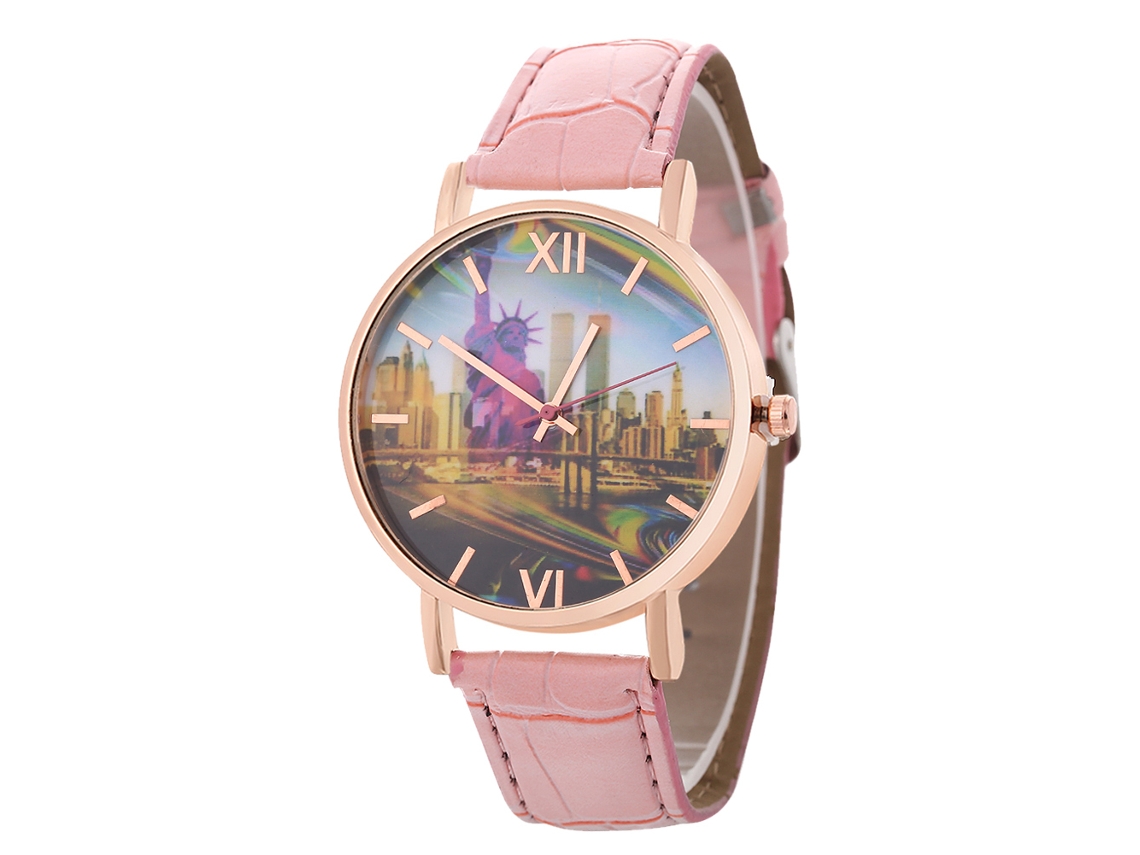 Reloj De Cuarzo Elegante Y Casual Para Parejas Unisex Regalo (rosa)