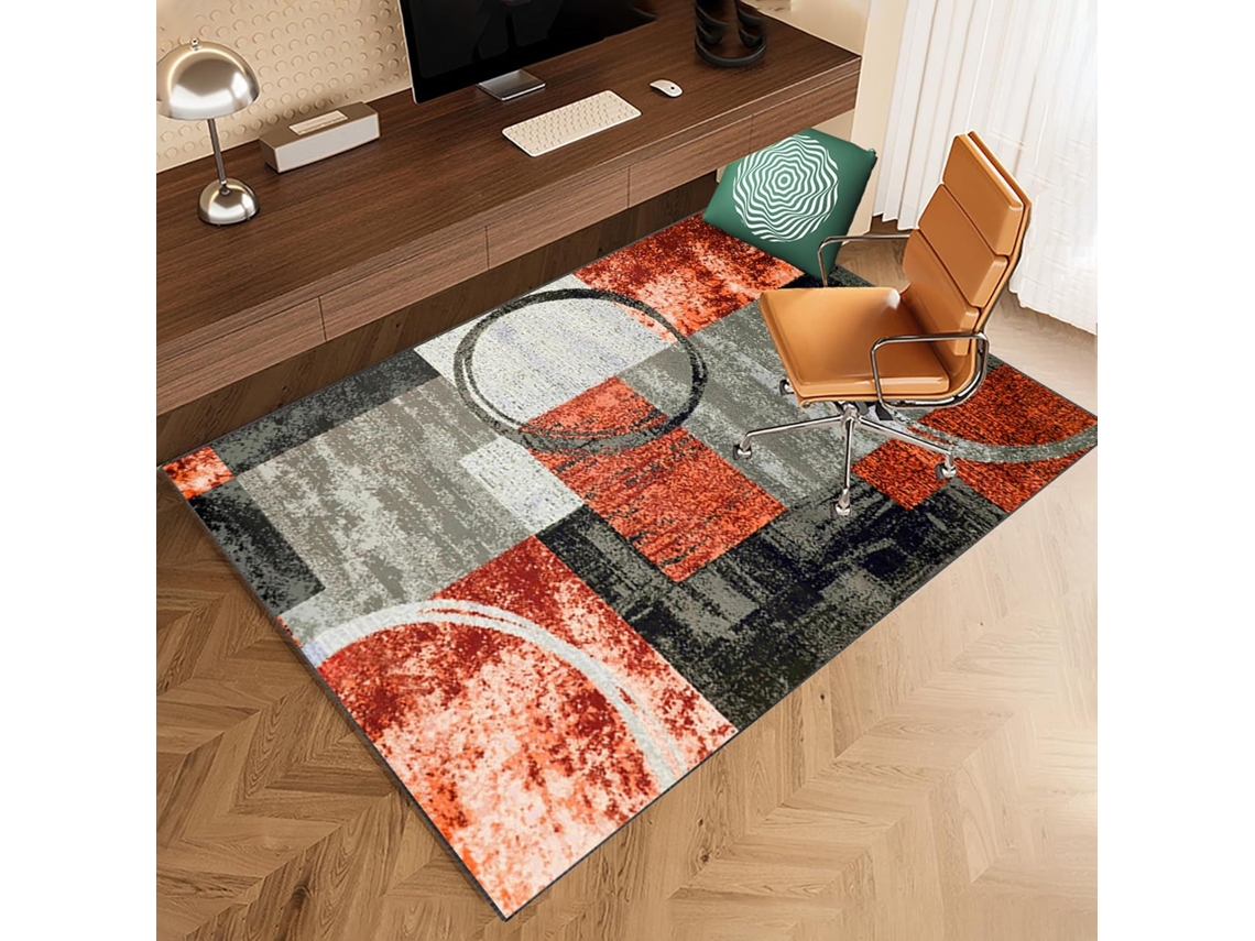 Tapete Cadeira Escritório Piso Gamer Antiderrapante 80 X 120 Cm Parquet Azulejo Azul