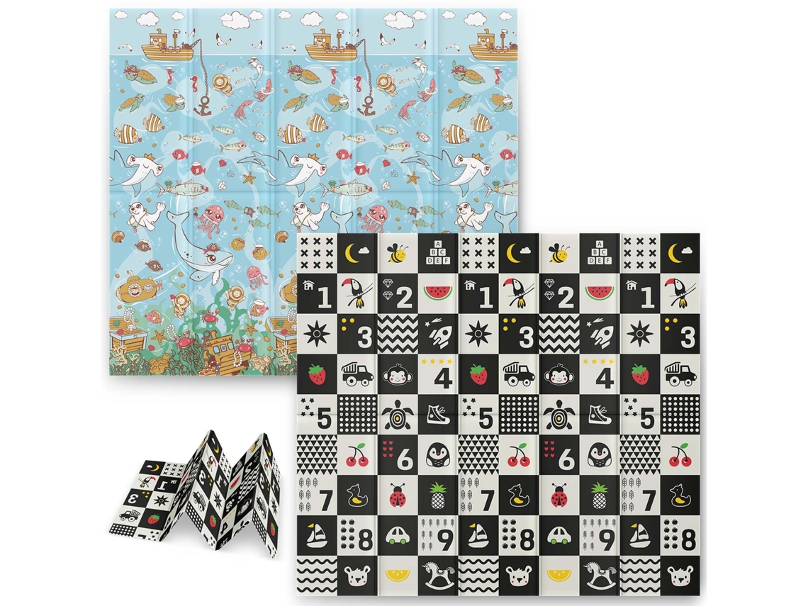 Colchonete Educativo Dobrável de Espuma 200x180x1 cm Nukido NK-340 com Números Oceânicos