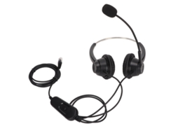 Aetheria fone de Ouvido Empresarial Binaural Rj9 com Microfone e Controle de Volume para Centro de Chamadas