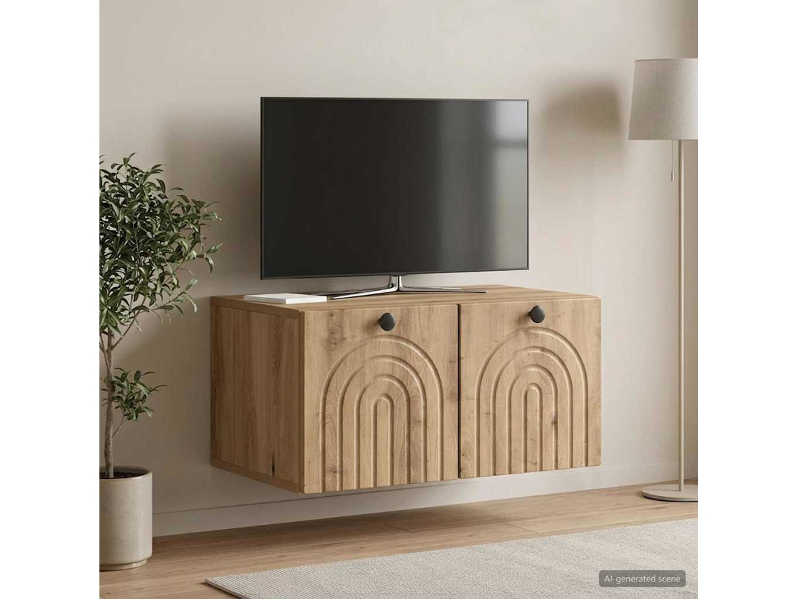 Vidaxl Gabinete de Tv de Parede Carvalho Arttisan 59,5 X 41 X 30 Cm