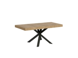 Mesa de Jantar Extensível 90X90/194 Cm Clerk Premium Plano Carvalho Natural Pernas Antracite ITAMOBY