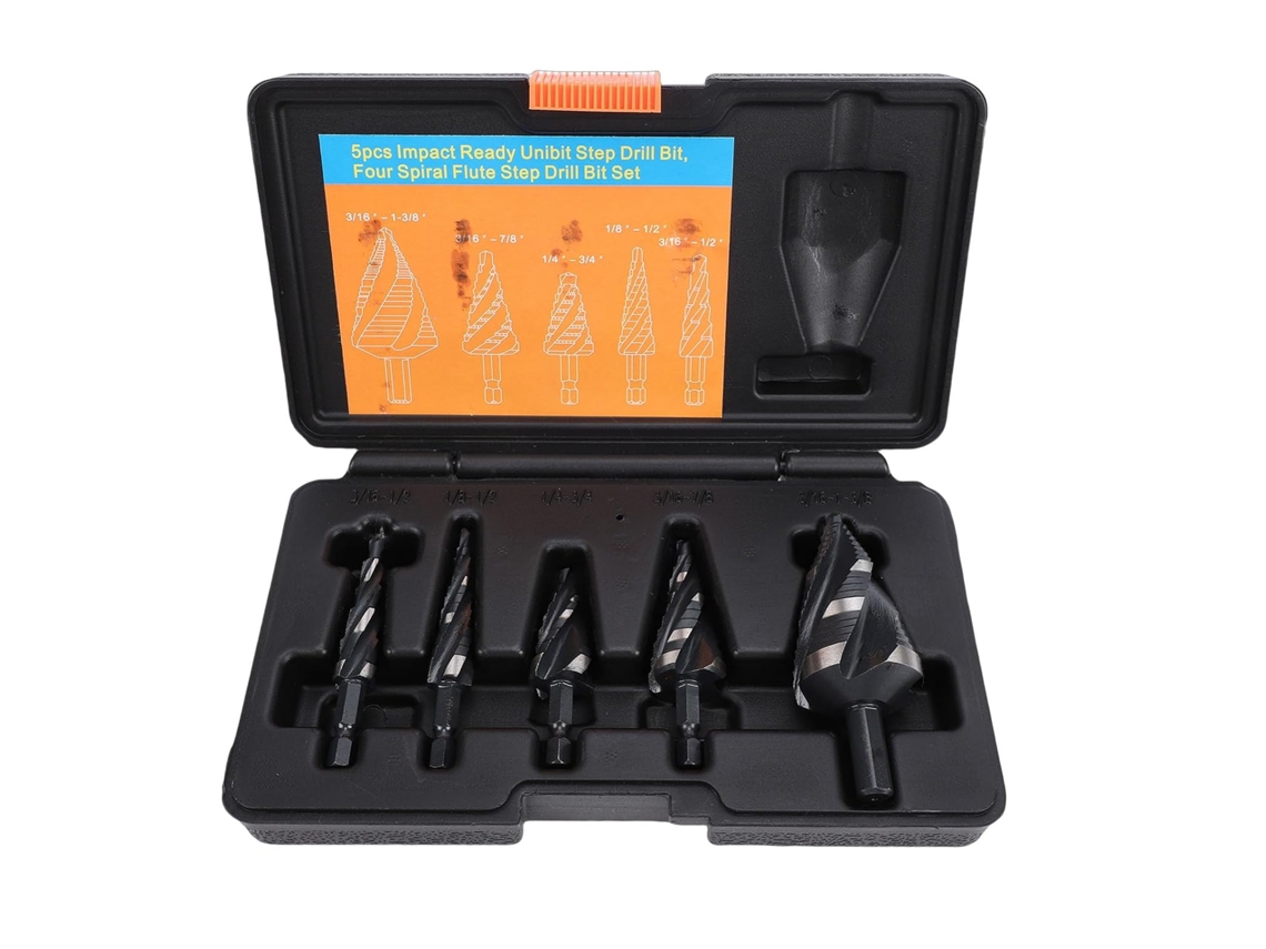 Hss Step Drill Bit Set, 5-peça Durable Design