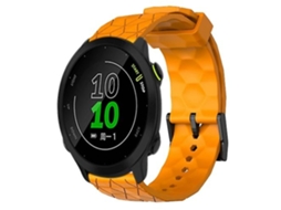 Pulseira De Silicone Cor Sólida Com Padrão Futebol 20 Mm, Compatível Garmin Forerunner 158 (cinza Amarelo)