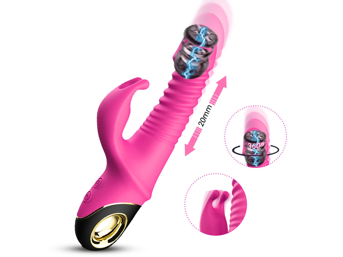 Vibrador De Coelho, Rotao Telescpica Automtica De 360, Brinquedo Sexual Masturbador Para Mulheres (vermelho)