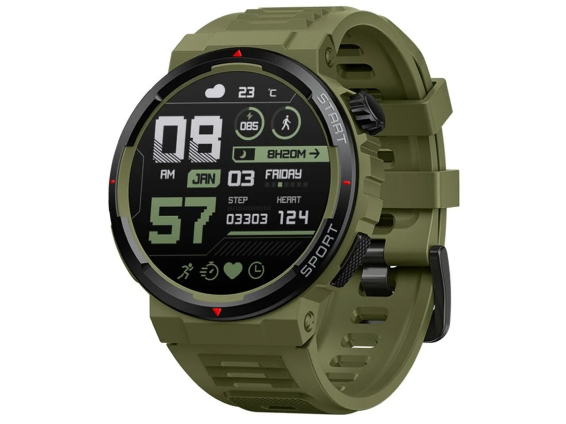 Relógio inteligente Bestvite com chamadas Bluetooth, tela AMOLED e nova experiência 3D interativa (verde)