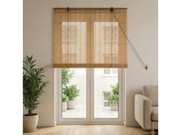 Vidaxl Estores De Rolo Castanho 90 X 220 Cm Bambu
