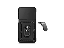 Kit Suporte De Carro Magnético L Capa De Proteção Militar Magnética Janela Deslizante Gift4me Para Samsung Galaxy A27 5g - Preto