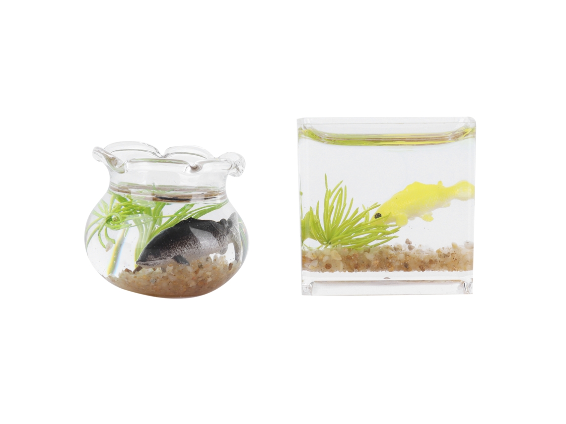 Mali 2pcs Peixarias Miniaturas em Escala 1:12 para Casinha de Bonecas Acessórios de Aquário