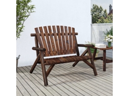 Vidaxl Banco De Jardim 2 Lugares 119x85x98 Cm Madeira De Abeto Maciça