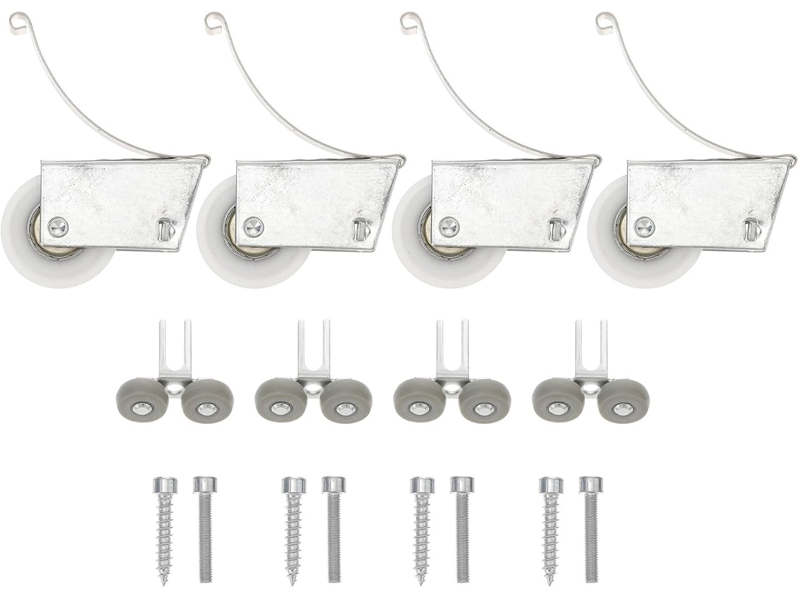 Kit De Roldanas Para Porta De Correr De Guarda-roupa Em Aço Inoxidável Com 4 Peças