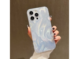 Capa Para Iphone 17 Pro Em Imd Feather Material Laser Feather Prata Com Bordas Rígidas E Macias