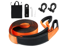 Kit de Recuperação Todoterreno 5 Peças Correias Reboque 7,6x914,4 Cm Grampos com Anel em D 13608 Kg Grampo Receptor 20000 Polia Bloco Antidesgarro