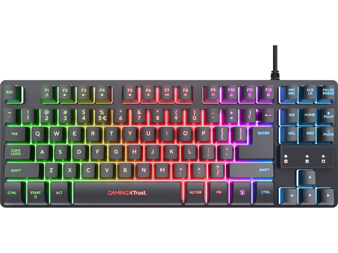Teclado Gaming TRUST GXT833 Thado TKL (Membrana - Português - Preto)