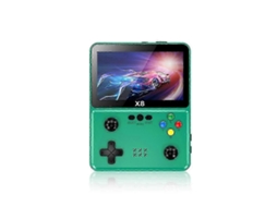 X8 Retro Game Console 4 Polegadas Ips Screen Handheld Player 10 Simuladores de Videogame para Sfc Verde GOKOCO