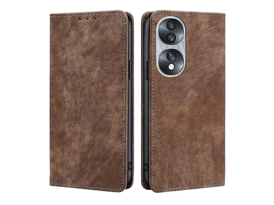 Capa De Celular For Honor 70 Com Proteção Rfid, Antirroubo E Revestimento Magnético Em Couro Escovado.