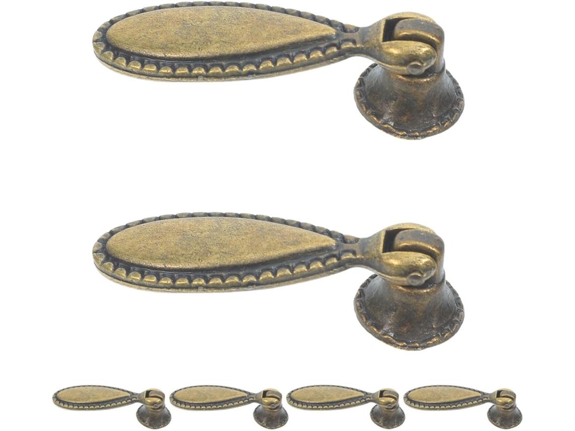 Conjunto De 6 Puxadores Vintage Em Liga Zinco Com Acabamento Resistente A Riscos Para Gavetas E Portas Fácil Instalação
