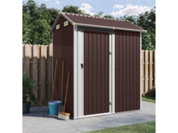 Vidaxl Abrigo De Jardim 192x152,5x237 Cm Aço Galvanizado Castanho