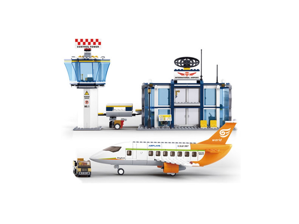 Construção SLUBAN Aviation - Torre de Controlo com Avião (Idade Mínima: 6 - 678 Peças)