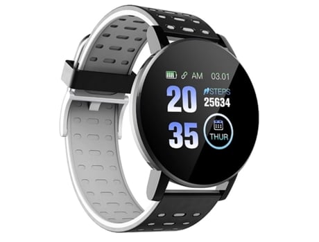 Relógio IWEAR M9 Round Smart & Fit com Full Touch 1 3 '' Ips Media Control / Hr / Pressão Arterial / Social Preto-Branco