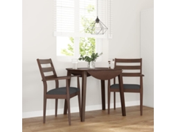 Vidaxl Cadeiras De Jantar Com Almofadões 2 Pcs Madeira Maciça Castanho