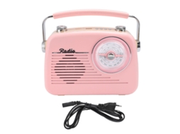 Caixa de Som Bluetooth Mali Portátil com Conexão Fiel FM, AM, SW, USB Rosa