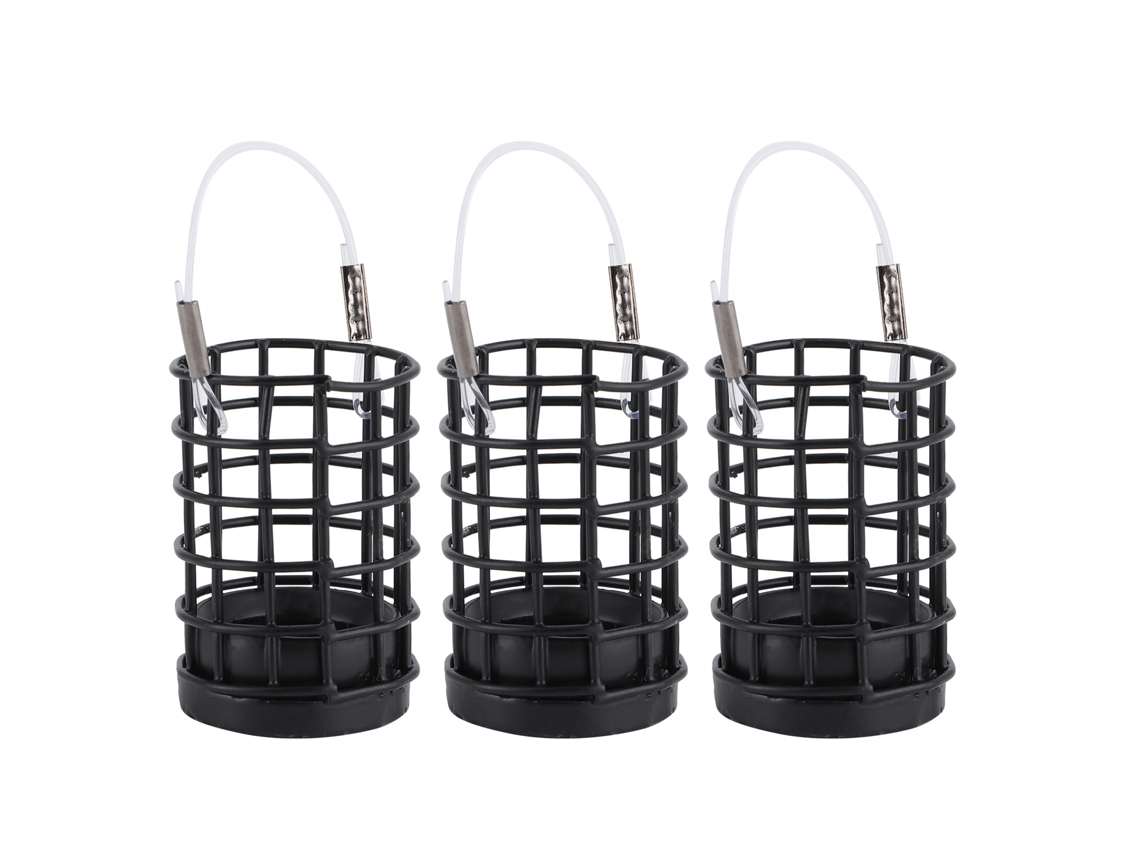 Gaiola de Isca de Pesca 3pcs Aço Inox 30g Preto