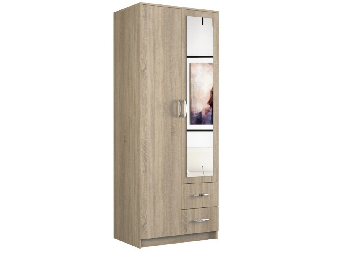 Topeshop Romana 80 Son L Quarto Guarda-roupa/closet 5 Prateleiras 2 Portas Tampo de Carvalho E Loja (s)
