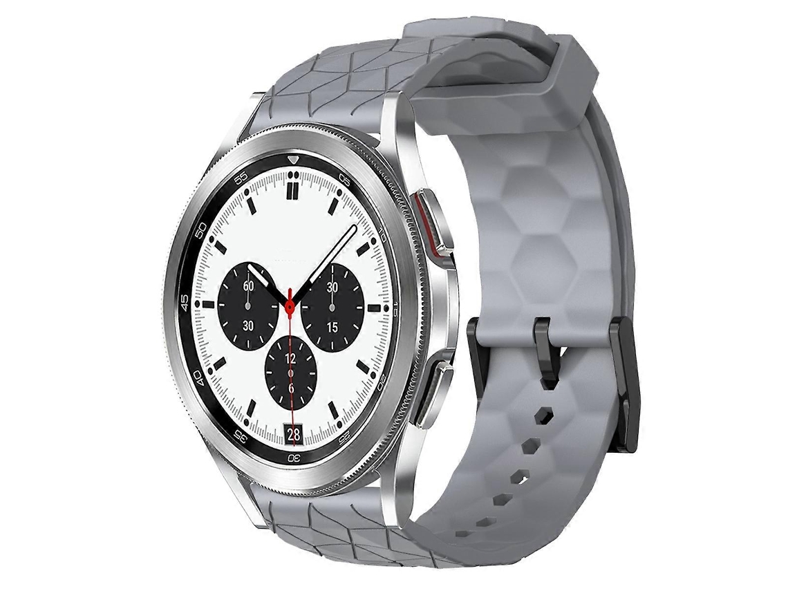 Pulseira De Silicone De Cor Sólida Com Estampa De Futebol Para Samsung Galaxy Watch 4 Classic 42mm 20mm