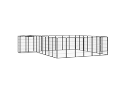Vidaxl Parque P/ Cães C/ 30 Painéis 50x100 Cm Aço Revestido A Pó Preto