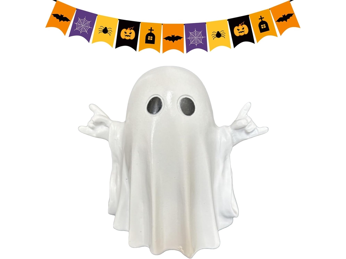 Estátua Decorativa Fantasma Artesanal Assustadora De Halloween |