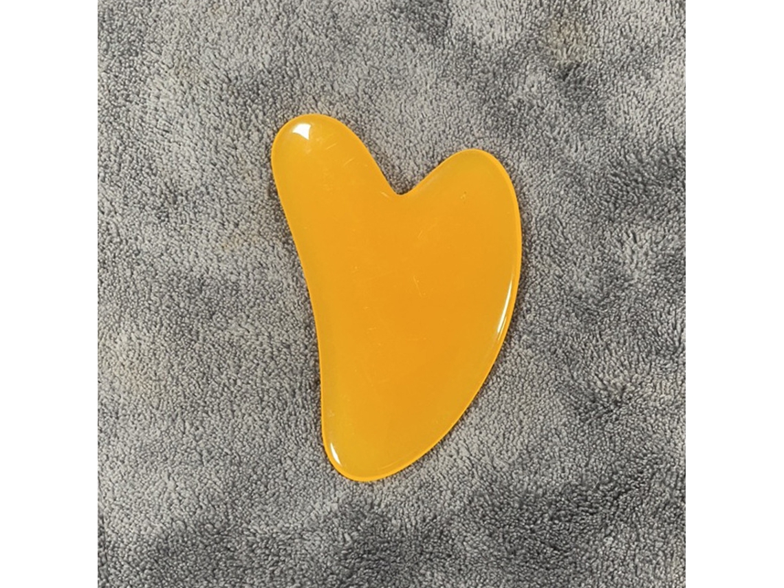 (amarelo C) 1 Placa De Gua Sha Em Resina Em Formato De Coração Para Massagem Facial, Ferramenta De Spa