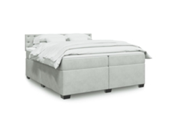 Vidaxl Cama Com Molas/colchão 200x200 Cm Veludo Cinzento-claro