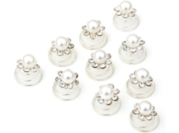 10 Grampos De Cabelo Em Espiral Para Casamentos Femininos Com Strass E Pérolas, Liga Metálica Resistente.