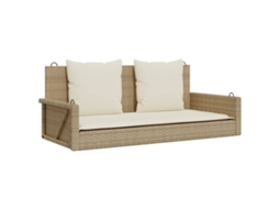 Maison Exclusive - Banco Baloiço Com Almofadões 119x56x48 Cm Vime Pe Bege