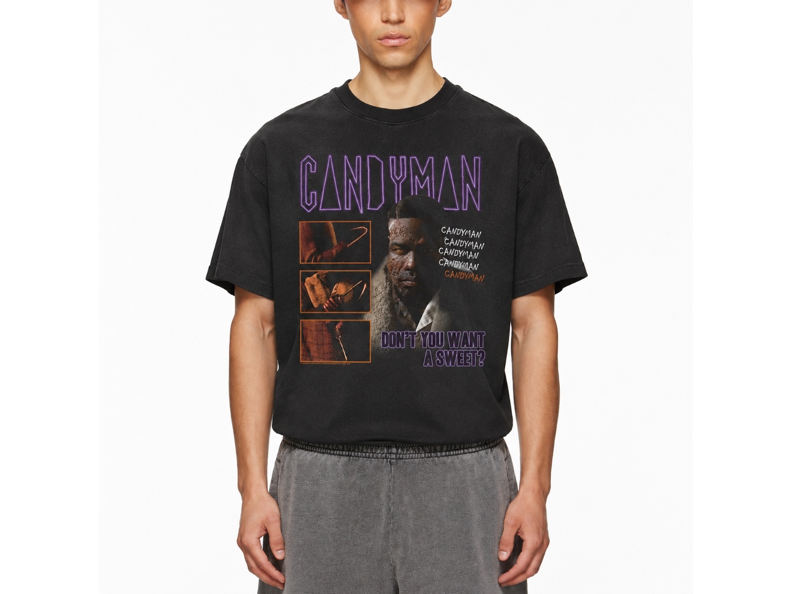 Rockinstone Candyman Neon Logo Black Adult T-shirt Size:l