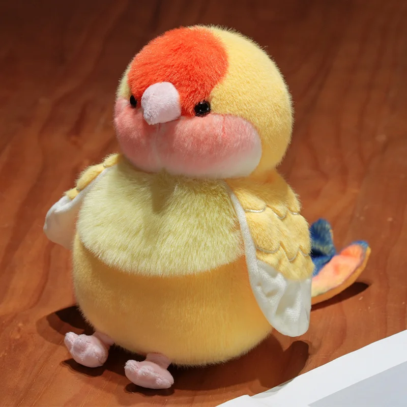 Lindo Papagaio de Pelúcia Realista de Desenho Animado Estilo Anime MDUG (amarelo, 25 Cm)