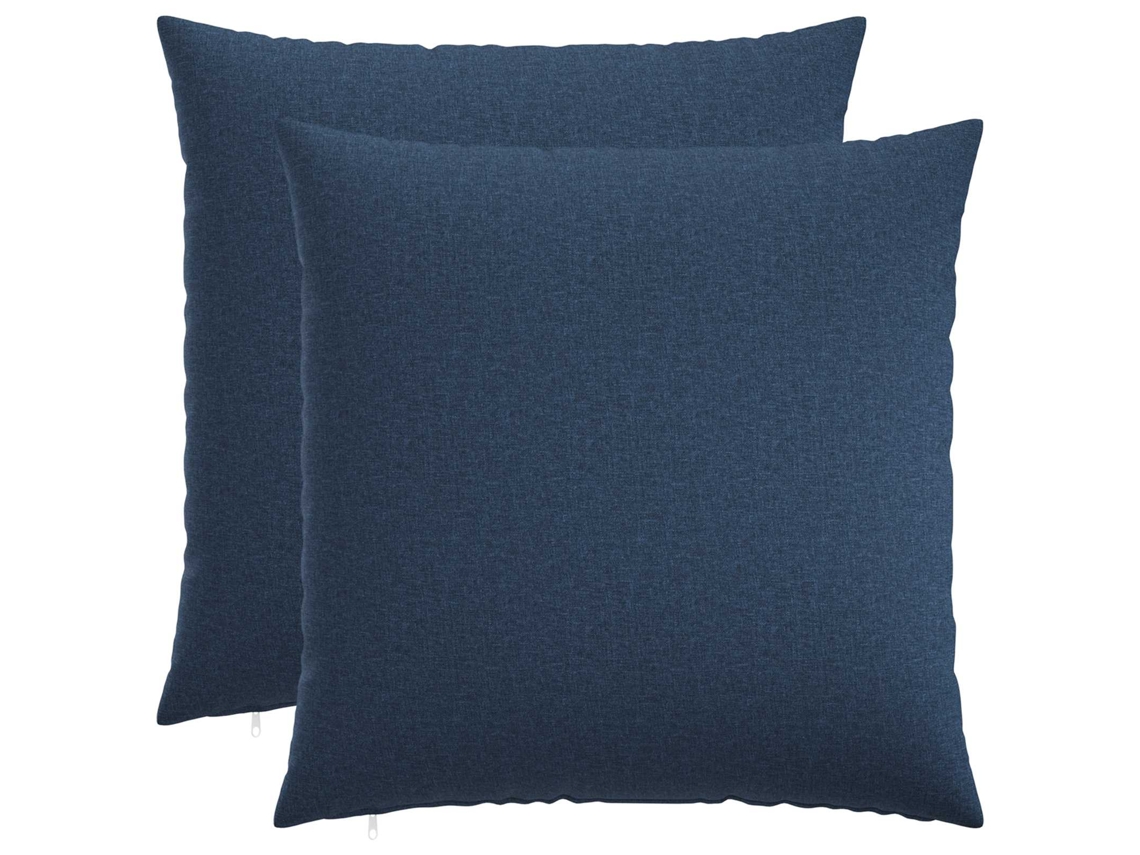 Vidaxl Almofada Com Travesseiro Heerlen 2 Unid. Azul Tecido