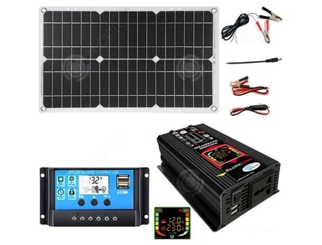 Inn Painel Solar Dobrável 6000w 12v A 220v Sistema De Painéis Solares Com Controlador De Carga 30a E Inversor Modificado Alimenta Lunavo