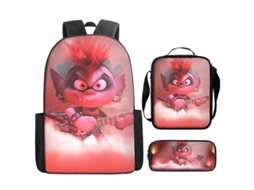 Mochila Troll, Mochila Escolar, Mochila Infantil de Grande Capacidade com Desenho Animado, 18 Polegadas BRILVIBERA