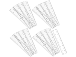 Réguas De Plástico Transparente De 15 Cm, Conjunto Portátil De 25