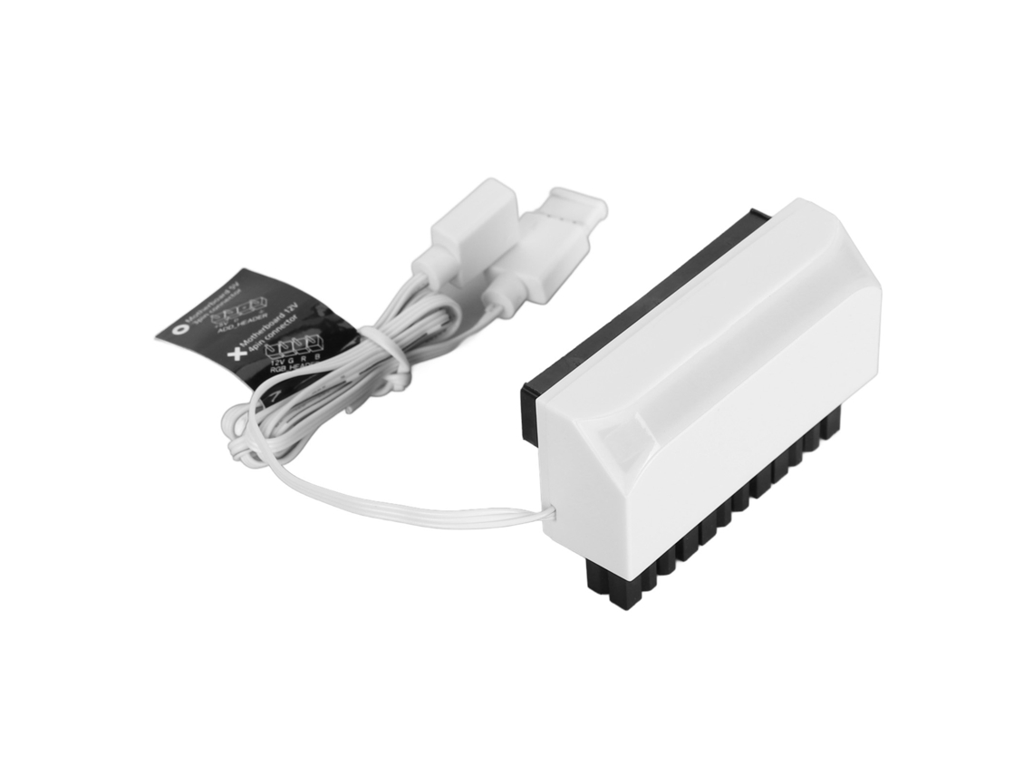 Adaptador Argb De 90 Graus Com 24 Pinos Conector De Energia Fêmea Para Macho Argb De 5v 3 Pinos Branco