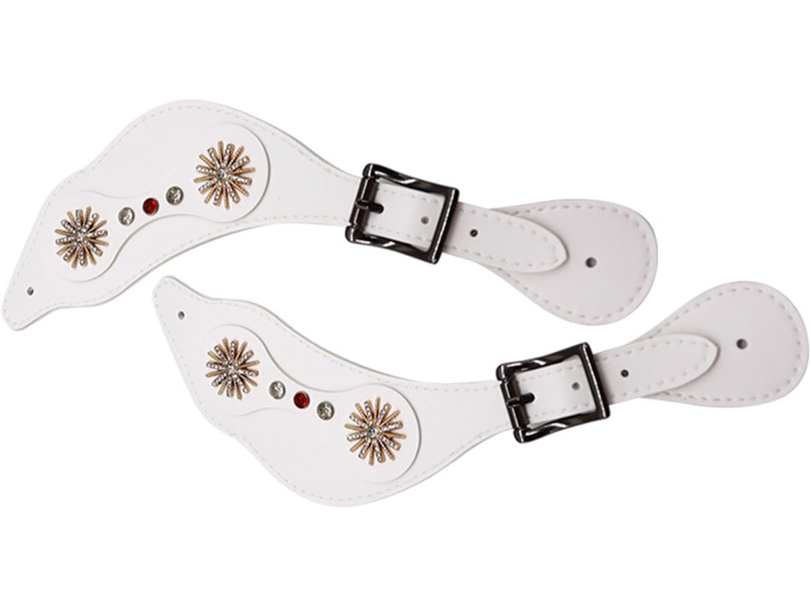 Cilha SFUSHOS vintage com fivelas ajustáveis em couro PU para botas de montaria
