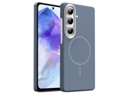Capa Para Samsung Galaxy A55 5g Fina Circular Magsafe À Prova De Choque Dourada Em Policarbonato Cinza Carbono